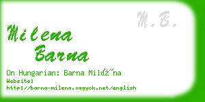 milena barna business card